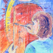 Helga Keßler - In meinem Element - Acryl auf Papier - 46 x 35 cm - 2024