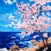 Anke Rupprecht-Possinke - Blütenbaum in Andalusien - Öl auf Leinwand - 60 x 40 cm - 2025