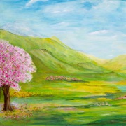 Evamaria Bertermann - Frühling - Acryl auf Malpappe -  50 x 70 cm - 2018