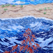 Annegret Koch - Fischschwarm - Flachglasmosaik - 100 x 70 cm - 2025