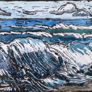 Friedrich Schmidt - Die Welle - Colorierter Linoldruck - 21 x 30 cm - 2025