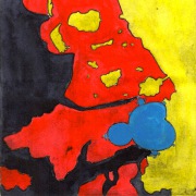 Rainer Nowak - Chaos, nicht nur in der Theorie - Kaltnadelradierung mit Aquarell - 21 x 15 cm - 2025